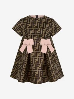 Baby Girls FF Logo Dress In Brown