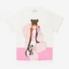 Girls Graphic Print T-Shirt Dress In White 1 Girls Graphic Print T-Shirt Dress In White -Monna Clothing Shop FENDI D54559 1