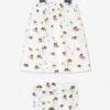 Baby Girls Bear Dress With Knickers In White -Monna Clothing Shop FENDI D54612 1