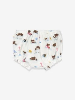 Baby Girls Bear Dress With Knickers In White -Monna Clothing Shop FENDI D54612 4
