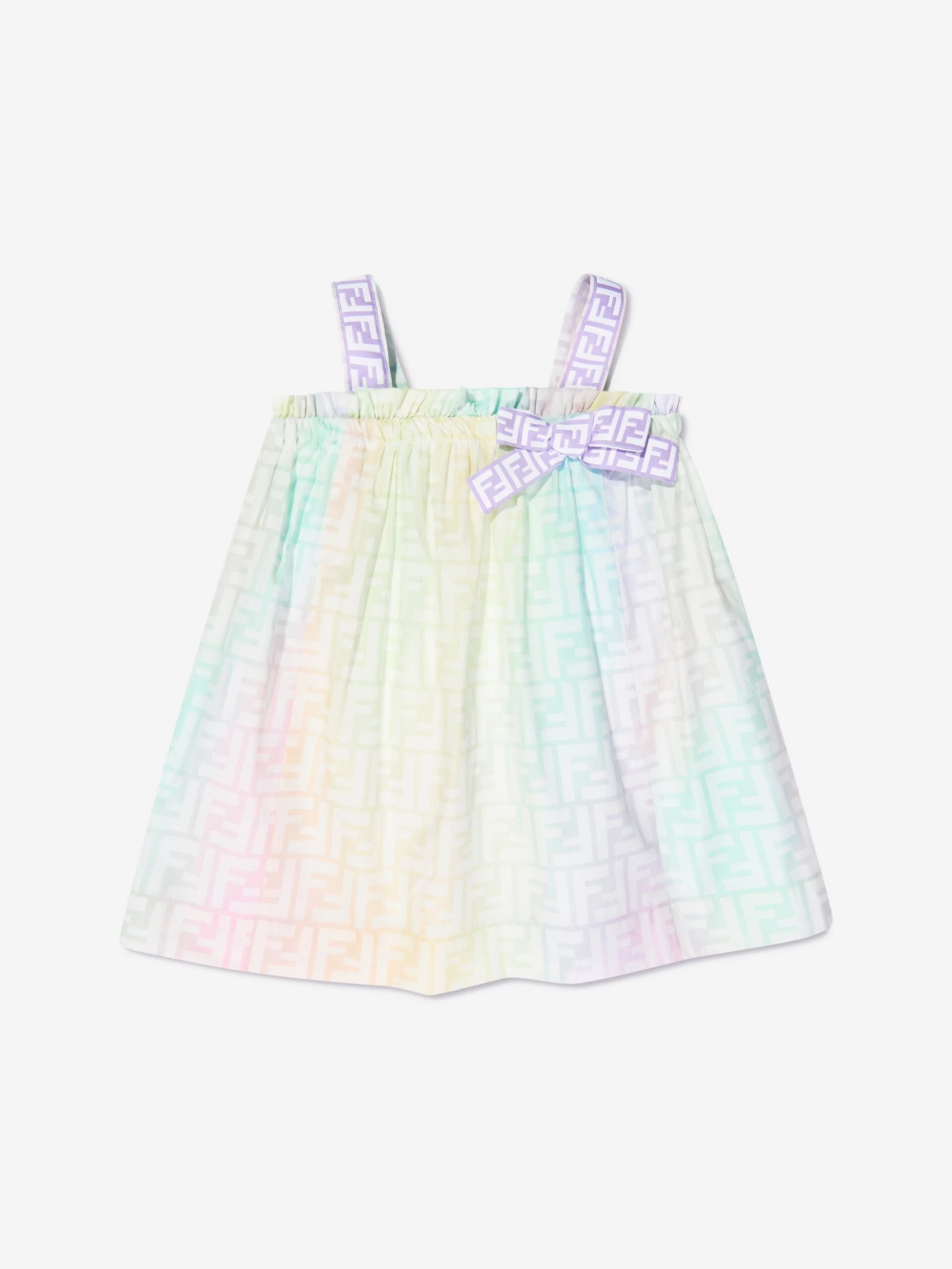 Baby Girls FF Logo Dress In Multicolour 3 Baby Girls FF Logo Dress In Multicolour