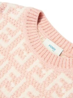 Girls Chenile FF Logo Dress In Pink -Monna Clothing Shop FENDI D54634 3