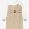 Girls Logo Shirt Dress In Beige -Monna Clothing Shop FENDI D54637 1