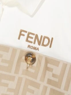 Girls Logo Shirt Dress In Beige -Monna Clothing Shop FENDI D54637 3