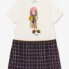 Girls 2 In 1 Tartan Skirt Dress 2 Girls 2 In 1 Tartan Skirt Dress -Monna Clothing Shop FENDI U90465 1