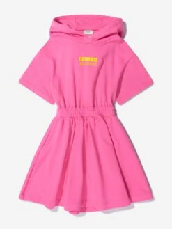 Girls Cotton Hooded Logo Dress