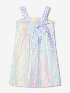 Girls Sleeveless Metaverse Dress In Multicolour