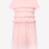 Girls Ruched Jersey Dress In Pink -Monna Clothing Shop FENS3116 F16WG 1