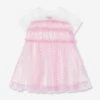 Baby Girls Jersey And Tulle Dress In Pink -Monna Clothing Shop FENS4001 GESSO HOLLYWOOD 1