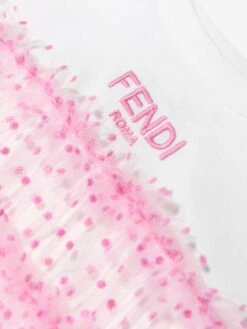 Baby Girls Jersey And Tulle Dress In Pink -Monna Clothing Shop FENS4001 GESSO HOLLYWOOD 3