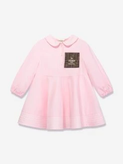 Baby Girls FF Logo Shirt Dress In Pink