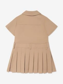 Baby Girls Logo Trench Dress In Beige -Monna Clothing Shop FENS4003 TRENCH 2