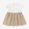 Baby Girls FF Jacquard Dress In Beige 2 Baby Girls FF Jacquard Dress In Beige -Monna Clothing Shop FENS4005 TRENCH 1