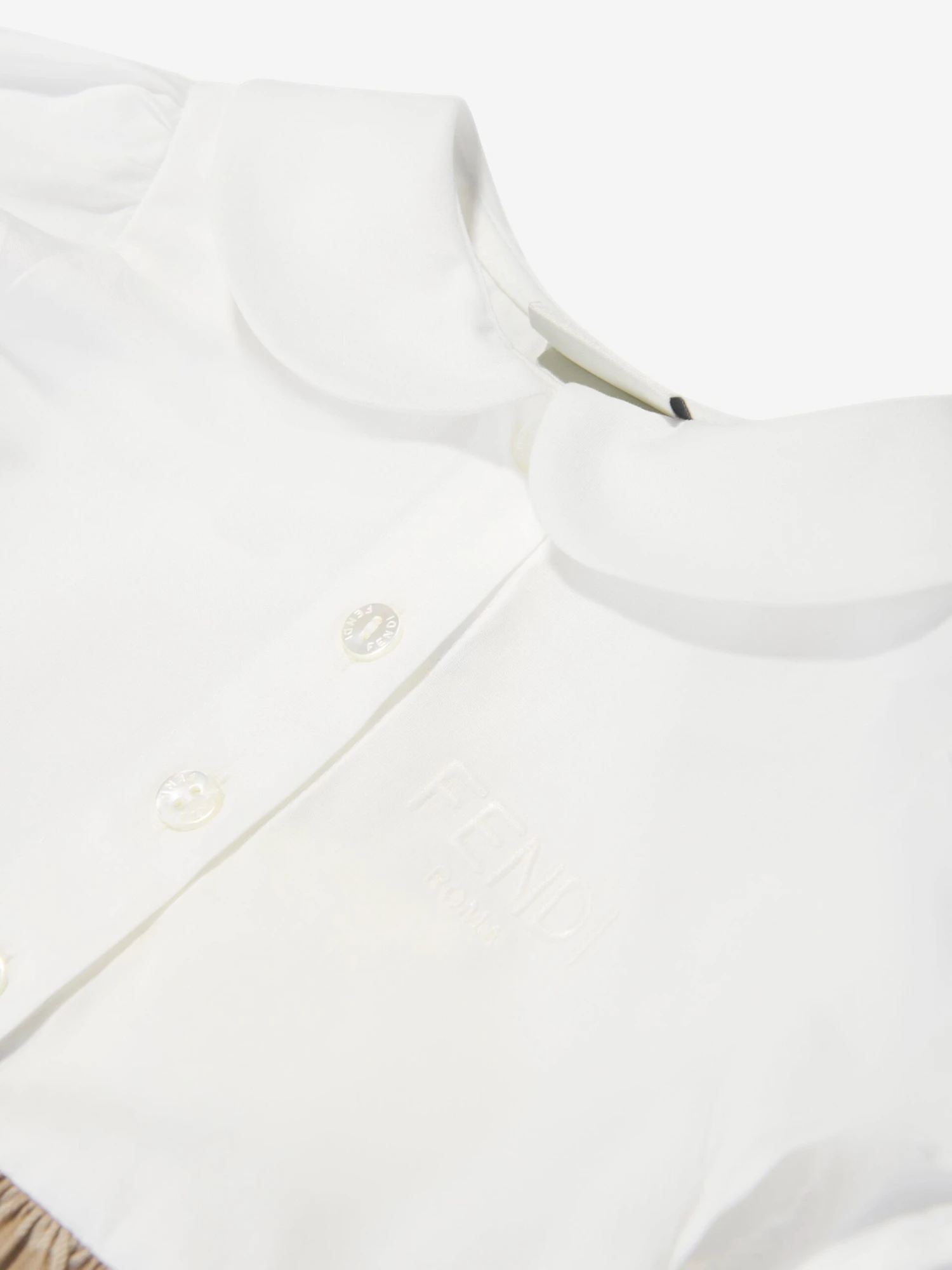 Baby Girls FF Jacquard Dress In Beige 6 Baby Girls FF Jacquard Dress In Beige - Image 4