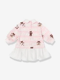 Baby Girls Teddy Graffiti Sweater Dress In Pink -Monna Clothing Shop FENS4006 ROSA BABY 2