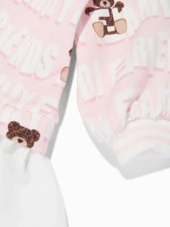 Baby Girls Teddy Graffiti Sweater Dress In Pink -Monna Clothing Shop FENS4006 ROSA BABY 3