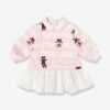 Baby Girls Teddy Graffiti Sweater Dress In Pink 2 Baby Girls Teddy Graffiti Sweater Dress In Pink -Monna Clothing Shop FENS4006 ROSA BABY 1