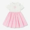 Girls Cotton Logo Dress In Pink -Monna Clothing Shop FENS4044 ROSA CONFETTO 1