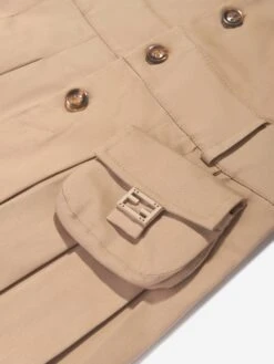 Girls Logo Trench Dress In Beige -Monna Clothing Shop FENS4045 TRENCH 4