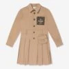 Girls Logo Trench Dress In Beige