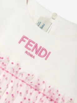 Girls Logo Tulle Dress In Pink -Monna Clothing Shop FENS4046 GESSO HOLLYWOOD 3