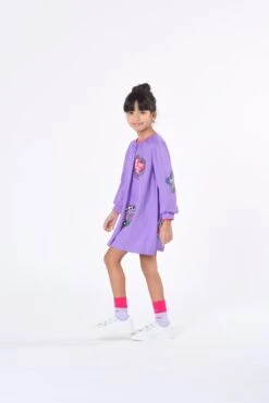 Marc Jacobs Girls Badge Print Dress In Purple -Monna Clothing Shop FW23 MARC JACOBS LOOKBOOK 51