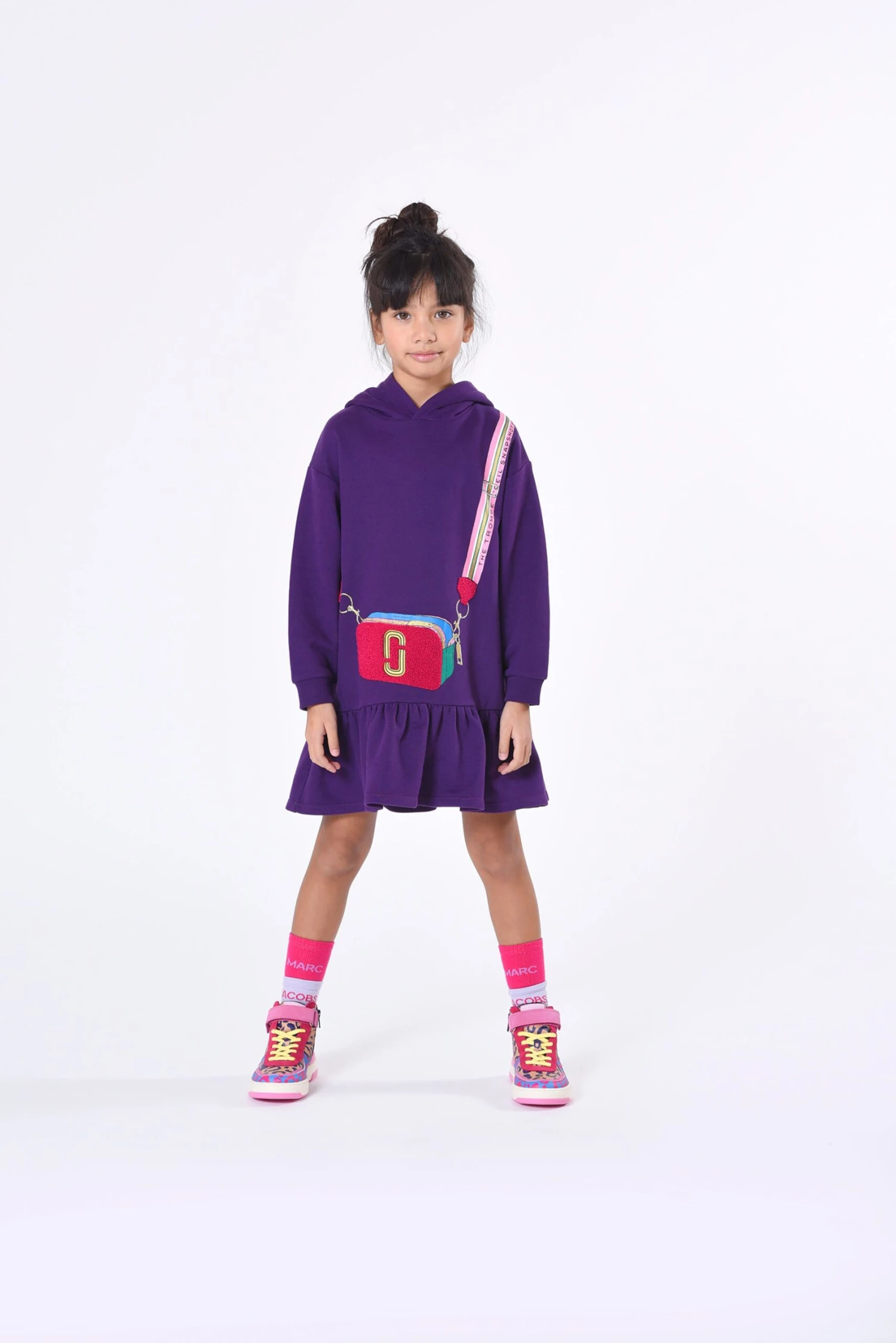 Marc Jacobs Girls Hooded Sweater Dress In Purple 4 Marc Jacobs Girls Hooded Sweater Dress In Purple - Image 2