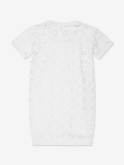 Guess Girls Sangallo Terry Dress In White -Monna Clothing Shop GUES3321 G011 2