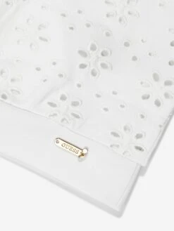 Guess Girls Sangallo Terry Dress In White -Monna Clothing Shop GUES3321 G011 3