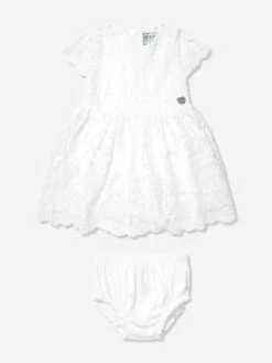 Guess Baby Girls Dress With Bloomers In White 14 Guess Baby Girls Dress With Bloomers In White -Monna Clothing Shop GUES4009 PURE WHITE 1