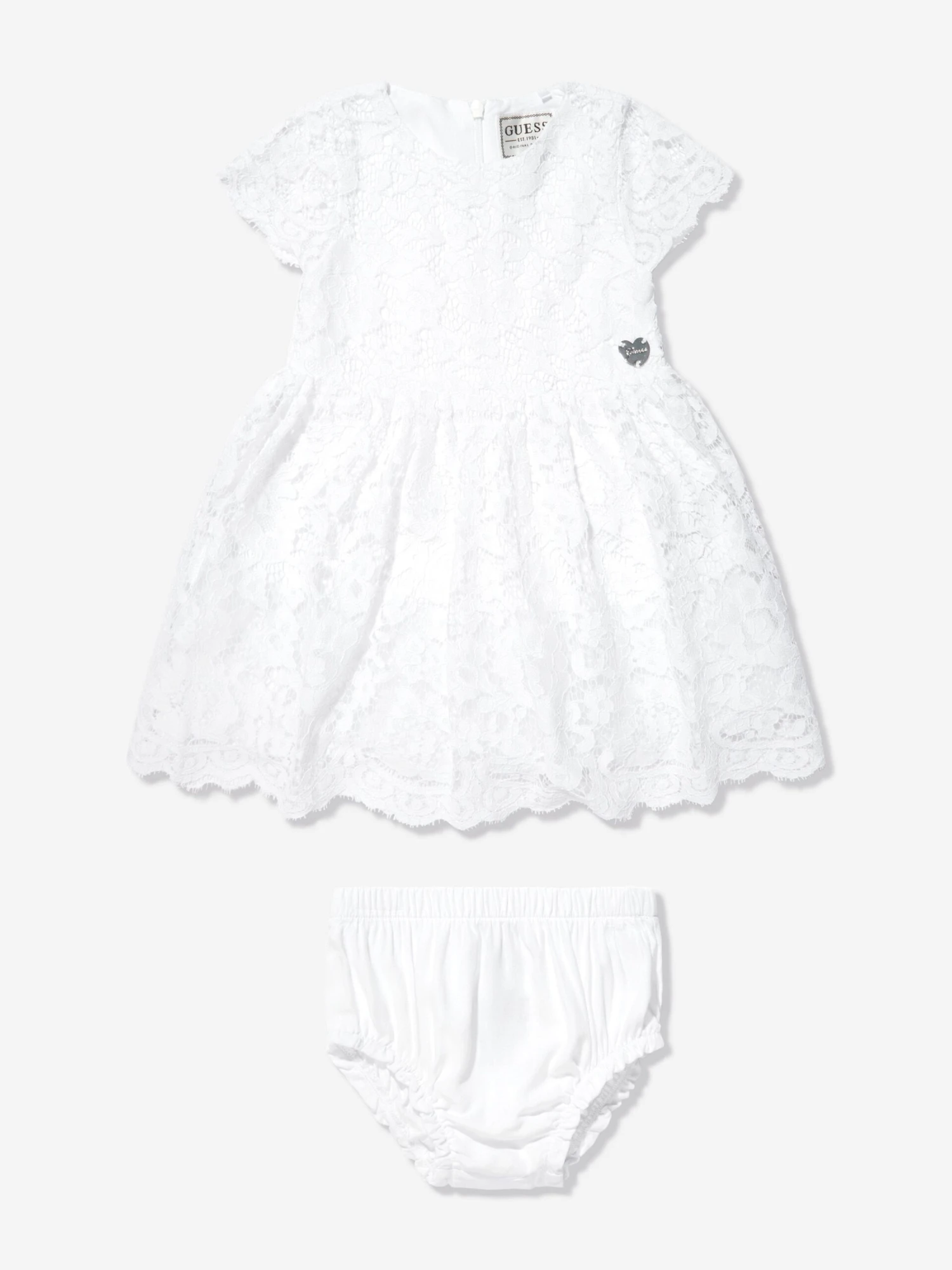 Guess Baby Girls Dress With Bloomers In White 7 Guess Baby Girls Dress With Bloomers In White - Image 5