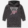 Guess Girls 4G Logo Sweater Dress In Black -Monna Clothing Shop GUES4031 BLACK 4G LOGO 1