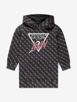 Guess Girls 4G Logo Sweater Dress In Black