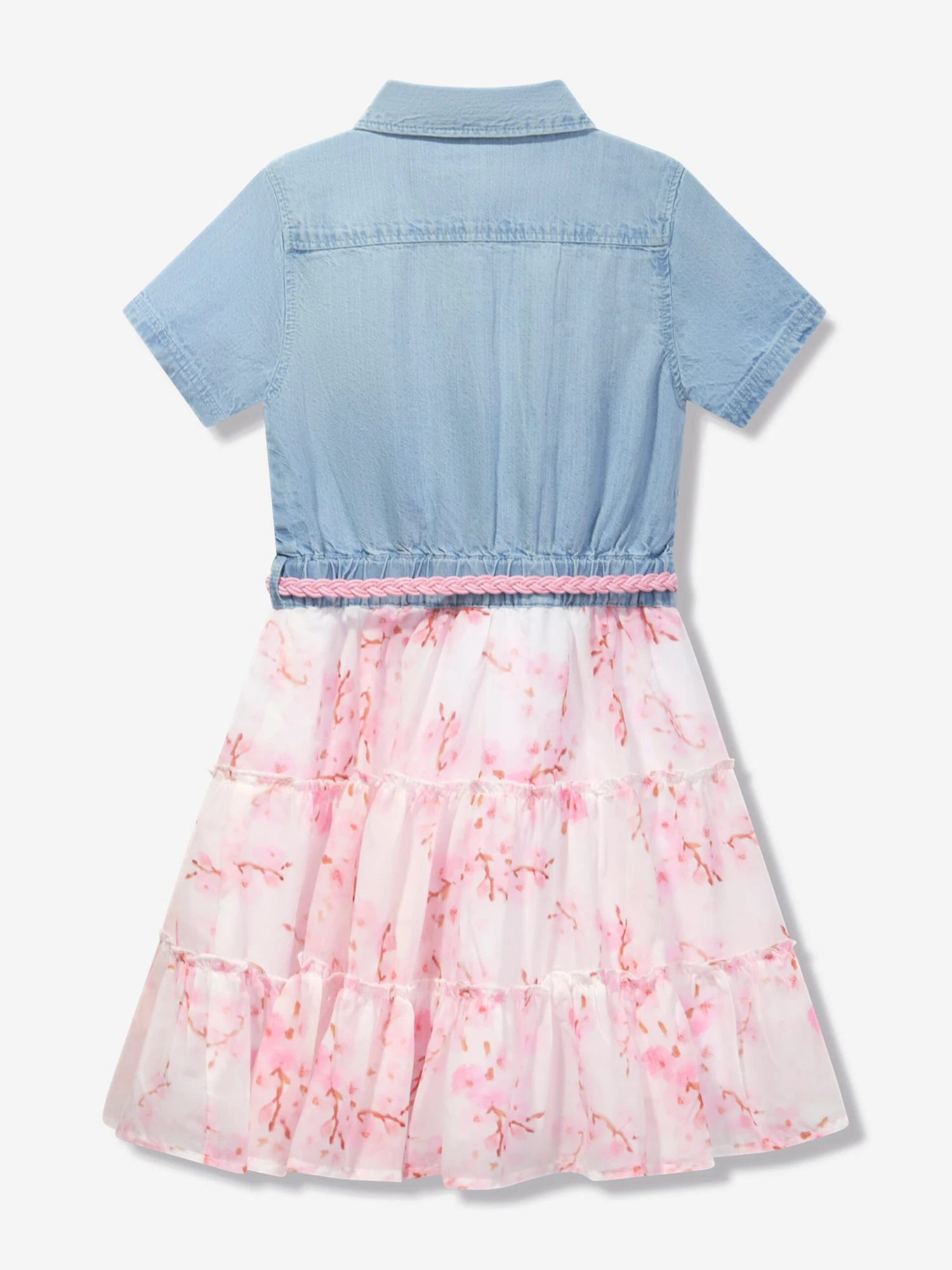 Guess Girls Chambray Floral Shirt Dress In Multicolour 4 Guess Girls Chambray Floral Shirt Dress In Multicolour - Image 2