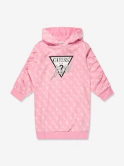 Guess Girls 4G Logo Sweater Dress In Pink -Monna Clothing Shop GUES4064 4G PINK 1