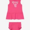 Guess Baby Girls Dress With Knickers In Pink 2 Guess Baby Girls Dress With Knickers In Pink -Monna Clothing Shop GUES4103 SCARED PINK 1