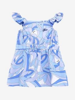 Guess Girls Abstract Sun Dress In Blue