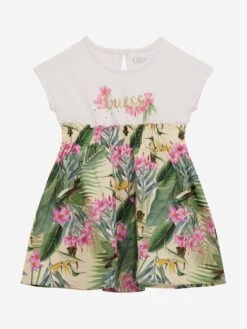 Guess Girls Floral T-Shirt Dress In White