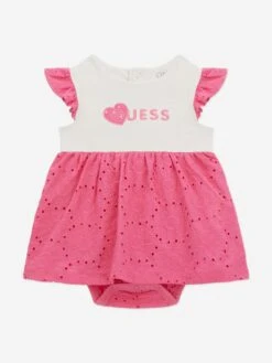 Guess Baby Girls Bodysuit Dress In Pink