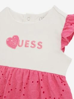 Guess Baby Girls Bodysuit Dress In Pink 7 Guess Baby Girls Bodysuit Dress In Pink -Monna Clothing Shop GUES4185 SCARED PINK 3