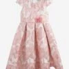 Girls Flower Brocade Dress In Pink -Monna Clothing Shop IAMA3010 VINTAGE PINK 1
