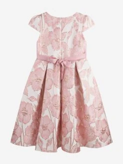 Girls Flower Brocade Dress In Pink -Monna Clothing Shop IAMA3010 VINTAGE PINK 2