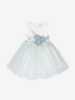 Girls Sleeveless A Line Dress In Green