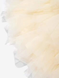 Girls Tulle Tiered Dress In Cream -Monna Clothing Shop IAME D96241 4