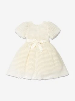 Girls Puffed Sleeve Dress In Yellow -Monna Clothing Shop IAME D96242 2