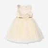 Girls Tulle Dress In Cream -Monna Clothing Shop IAME D96243 1