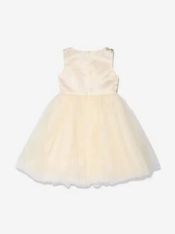 Girls Tulle Dress In Cream -Monna Clothing Shop IAME D96243 2