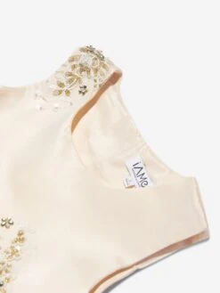 Girls Tulle Dress In Cream -Monna Clothing Shop IAME D96243 4