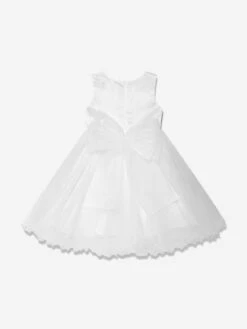 Girls Tulle Dress In White -Monna Clothing Shop IAME D96244 2