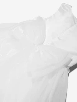 Girls Tulle Dress In White -Monna Clothing Shop IAME D96244 4